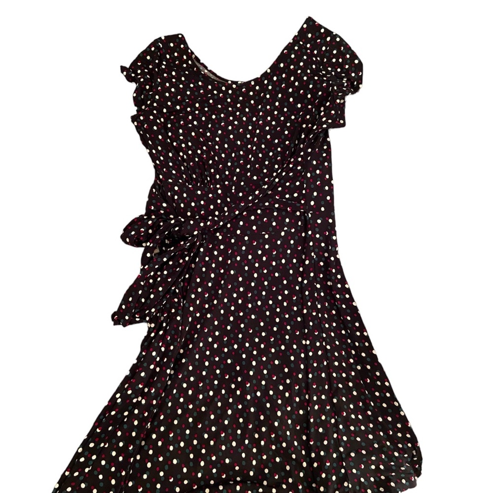 Womens Leota Twilight Dot Rainforest Wrap Dress | Color: Black/multi | Size: XXL - Picture 4 of 4